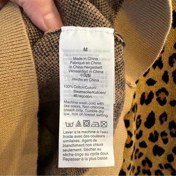 J. Crew Teddie 100% Cotton Sweater Leopard Print Sweater. Size M. - Picture 4 of 9